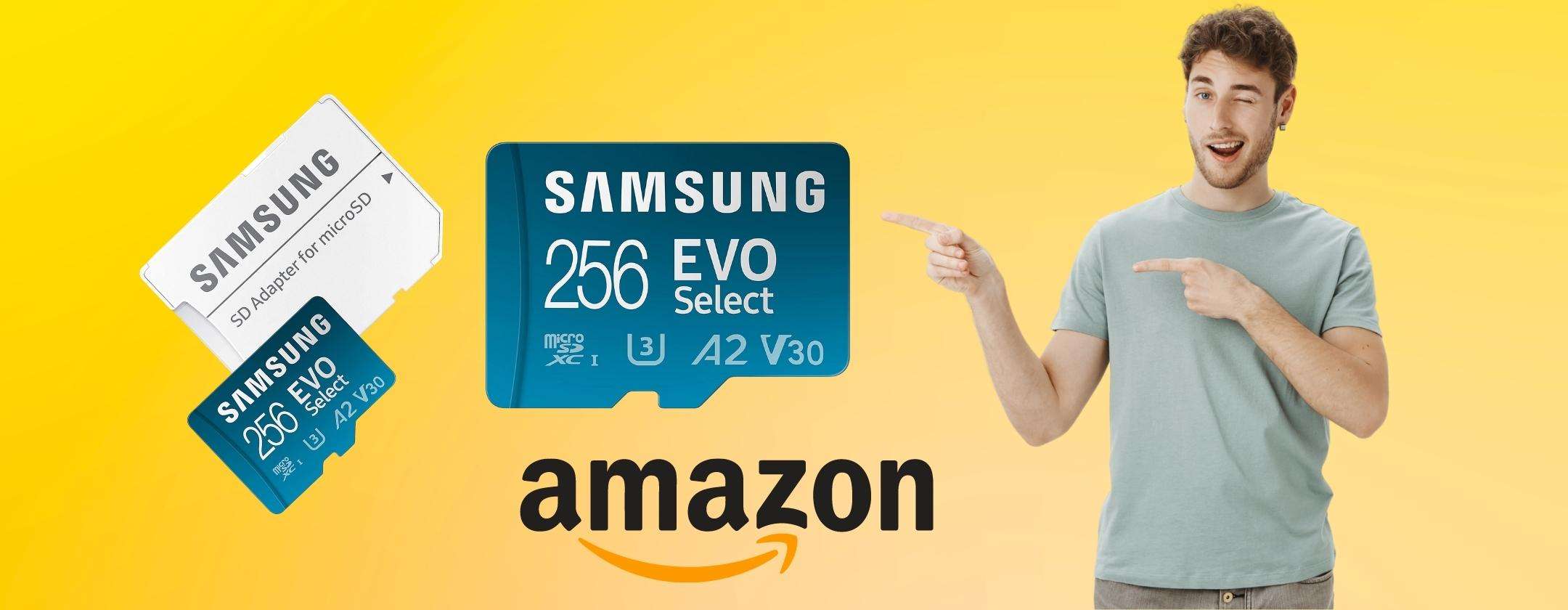 MicroSD Samsung da 256 GB: PREZZACCIO su Amazon (-27%)