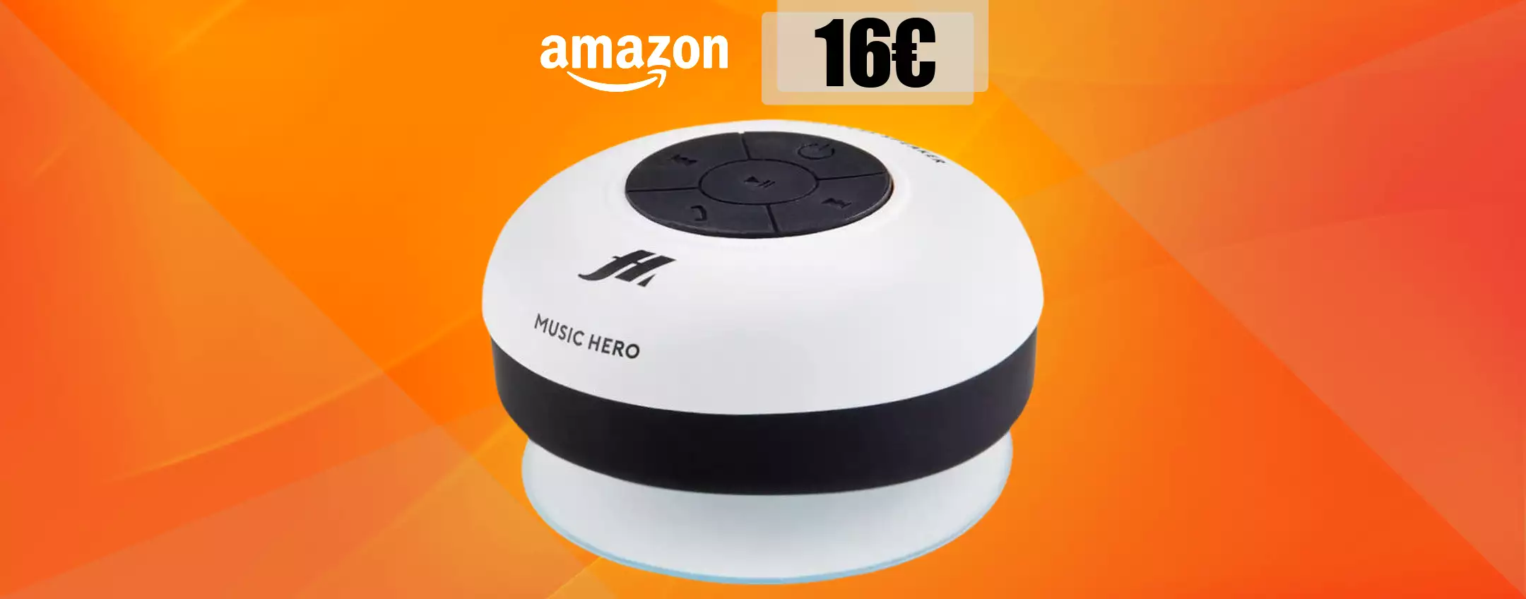 Speaker IMPERMEABILE, con la ventosa puoi fissarlo ovunque: 16€