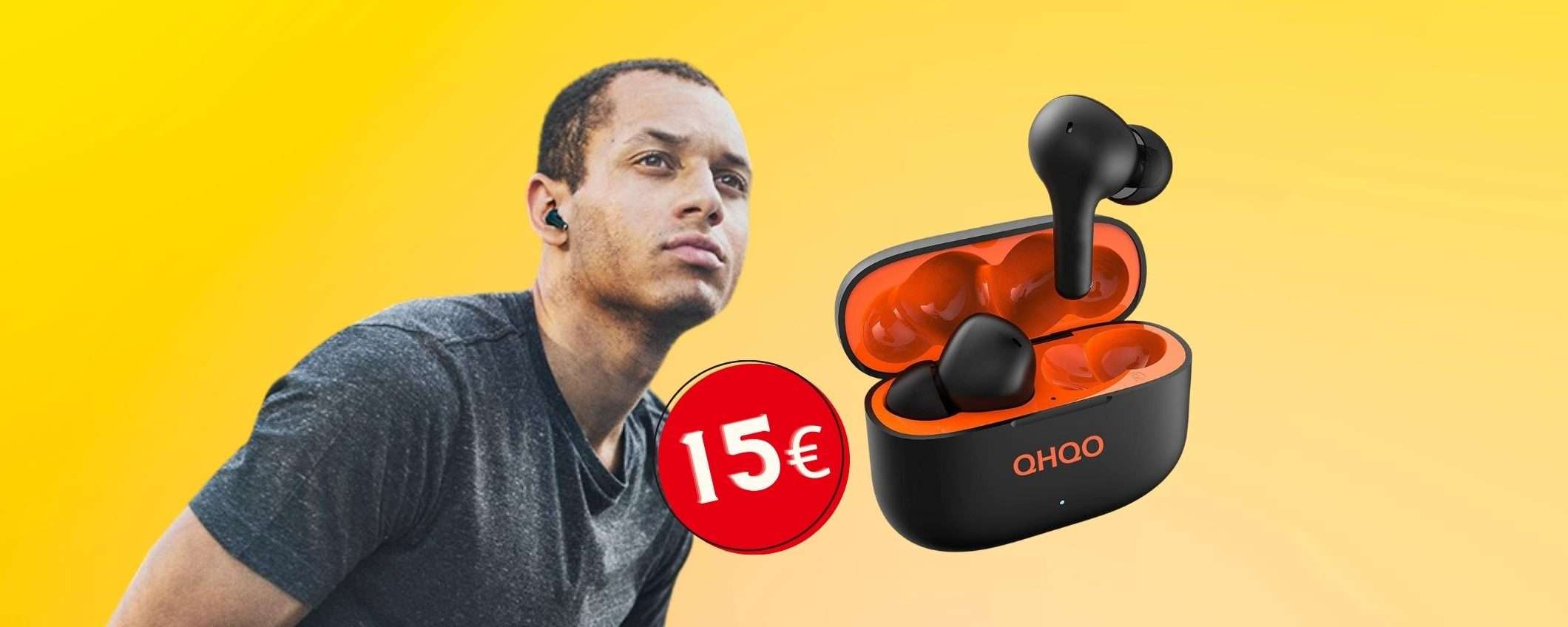 Cuffie Bluetooth QHQO con SCONTO più COUPON del 50%: tue a 15€