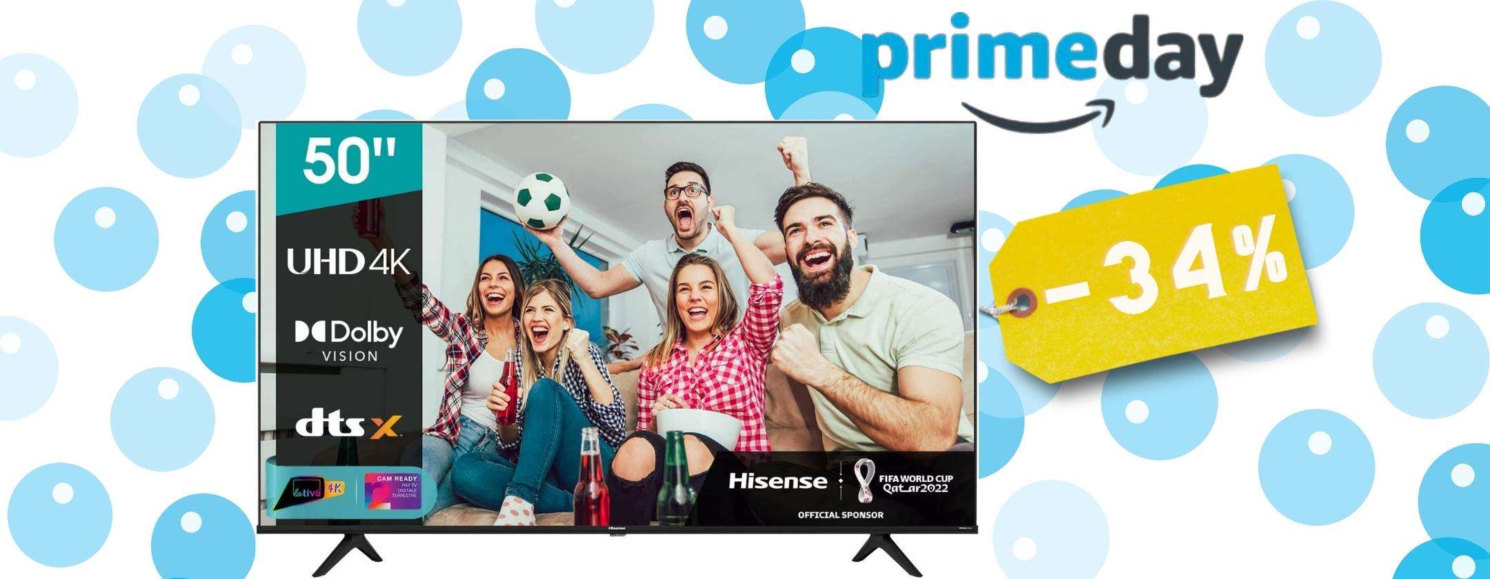 Hisense: Smart TV da 50 pollici SPETTACOLARE a prezzo WOW