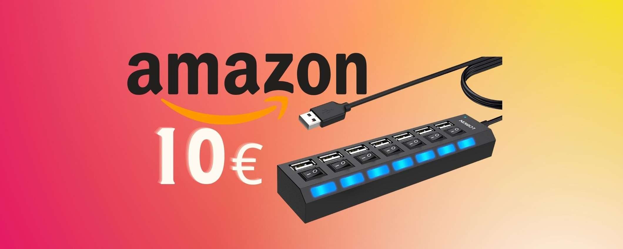 Hub USB con 7 porte e singoli interruttori a MENO di 11 euro