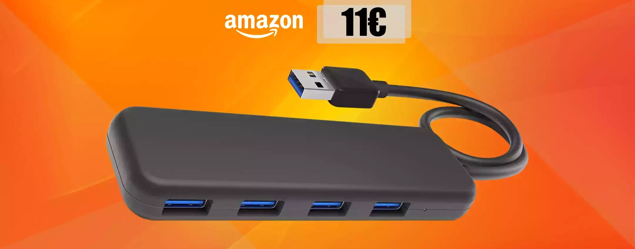 Hub USB con 4 porte a soli 11 euro, puoi collegarci davvero di tutto