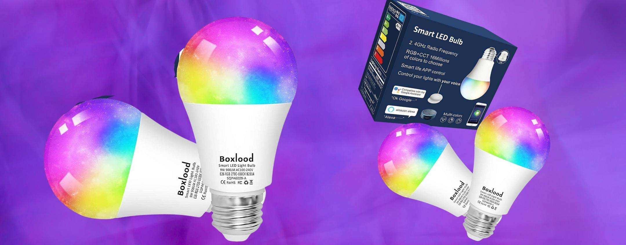 Lampadine Smart 2x1: rendi la casa intelligente e MULTICOLOR (11€)