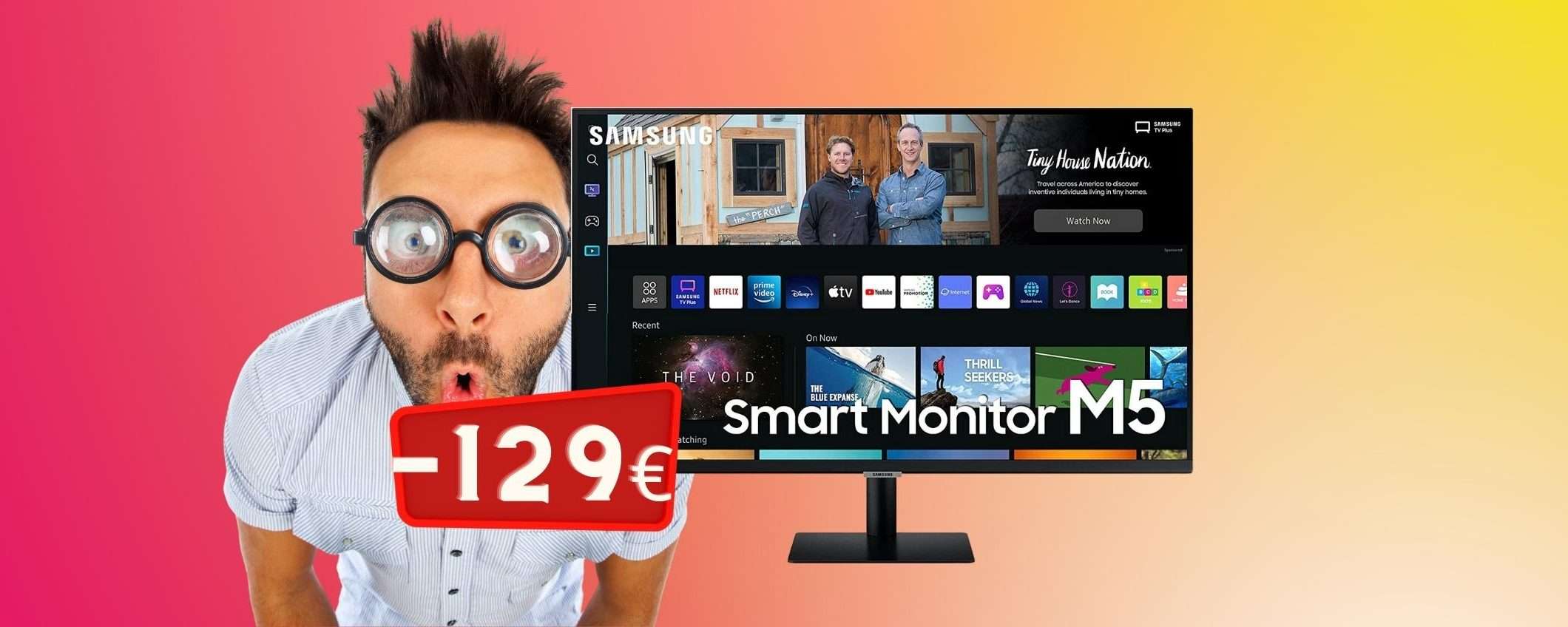 Samsung WOW: monitor Smart SCONTATO di 129 euro su Amazon