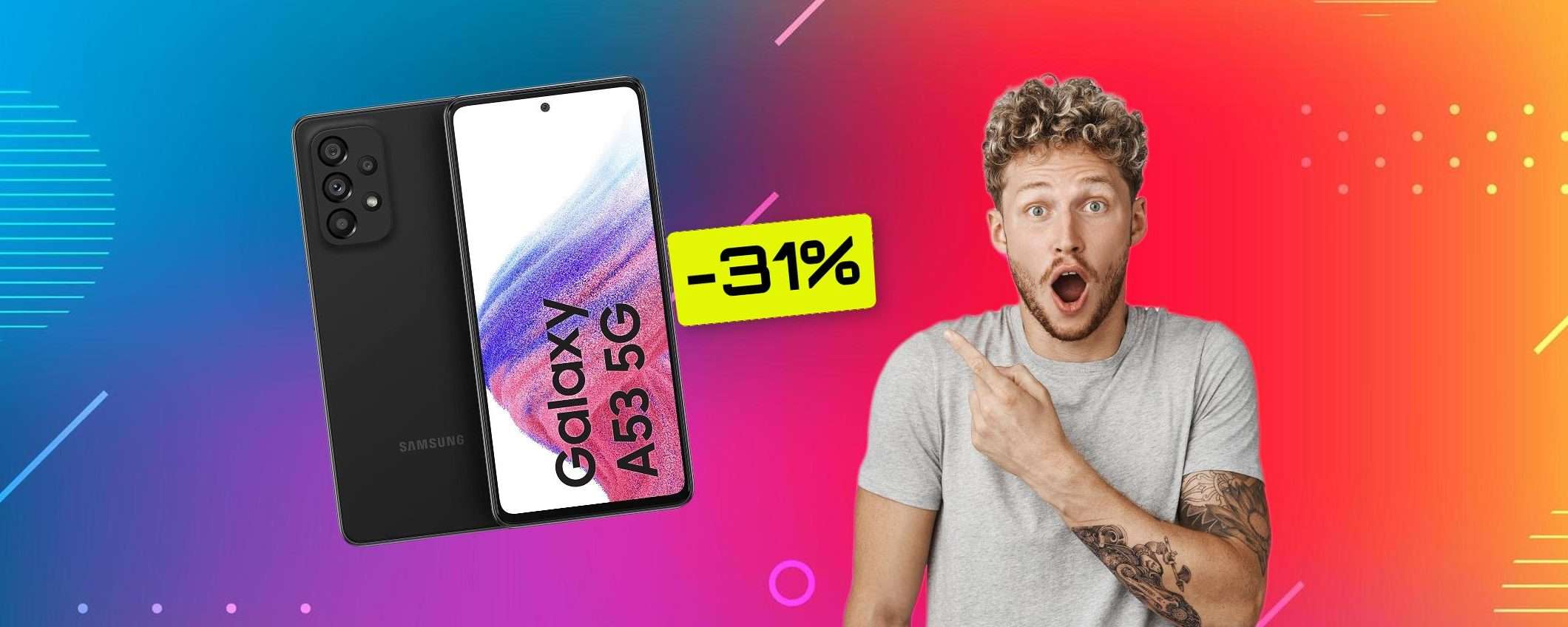 Samsung Galaxy A53 5G in SUPER OFFERTA: pochissime unità (-145€)