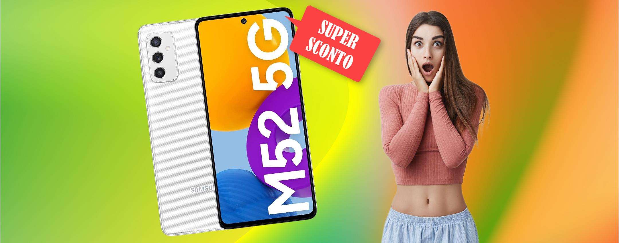 Samsung Galaxy M52 5G: mai visto a prezzo così basso (SCONTO 157€)