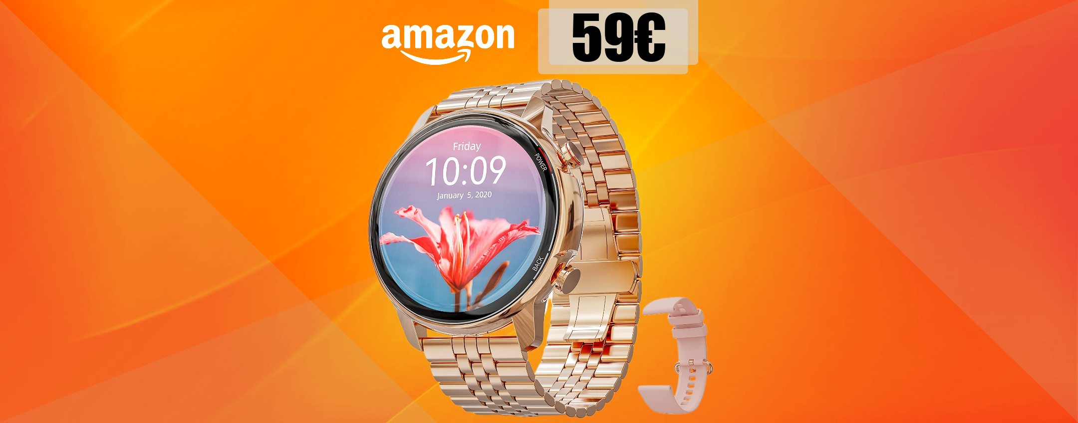 Smartwatch da donna con 2 cinturini: ELEGANZA al polso con soli 59€