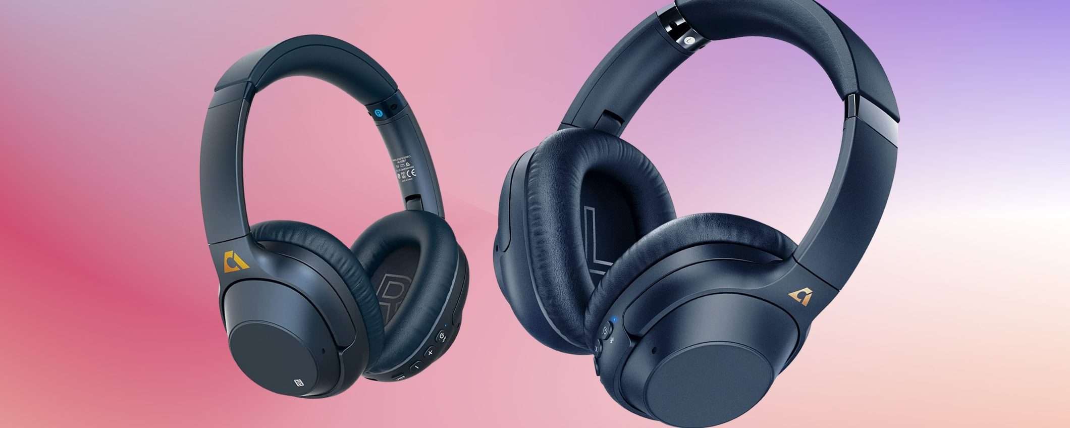 Cuffie Over Ear da 90h di autonomia, con ACN sono imbattibili (47€)