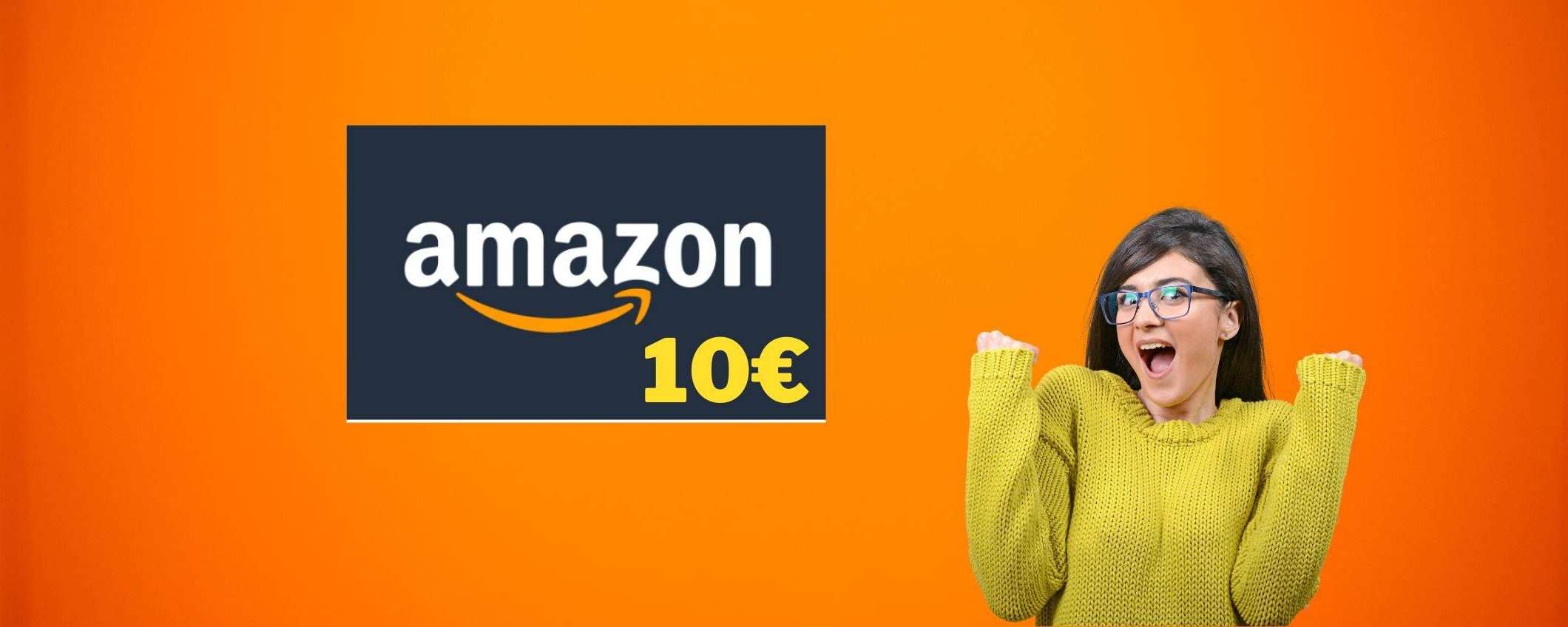 Buono Amazon da 10€: puoi averlo subito se fai in tempo