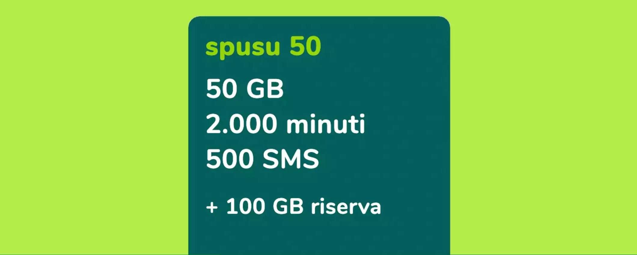 Spusu 50: PROMO prorogata fino a fine Novembre