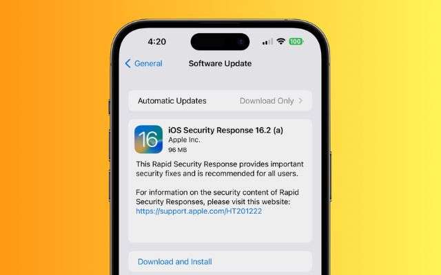 iOS 16.2 Rapid Security Response