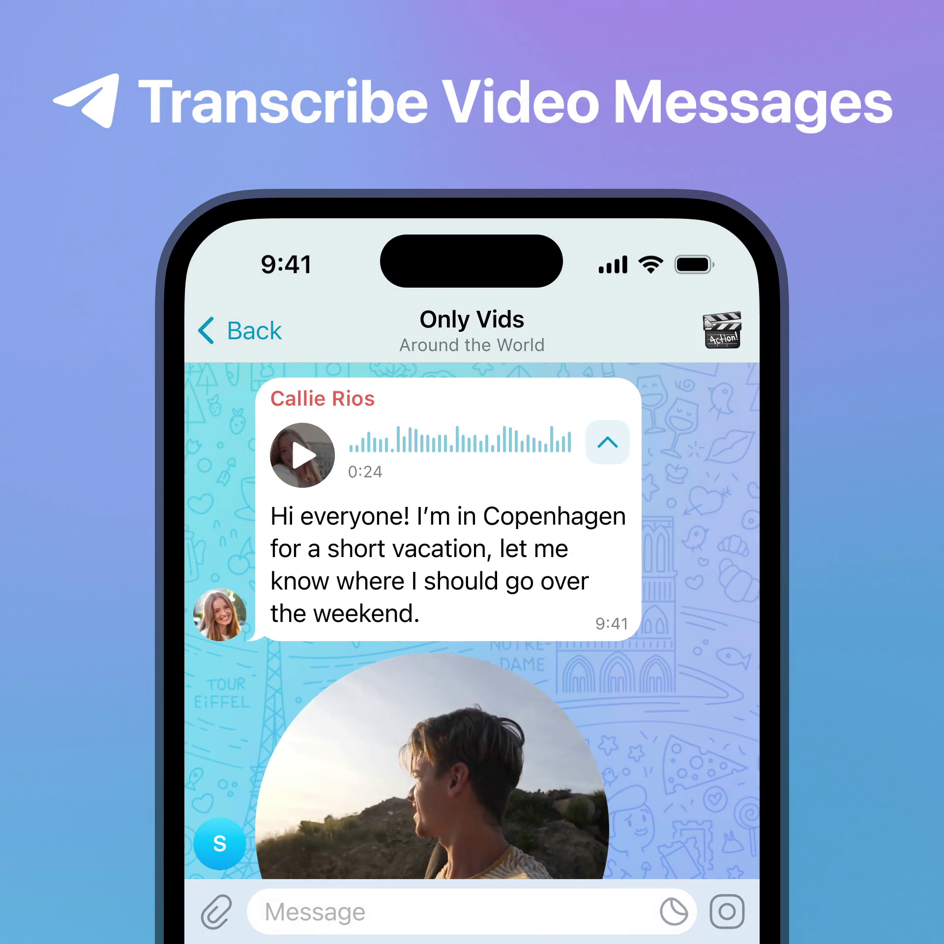 Telegram trascrizione per i videomessaggi