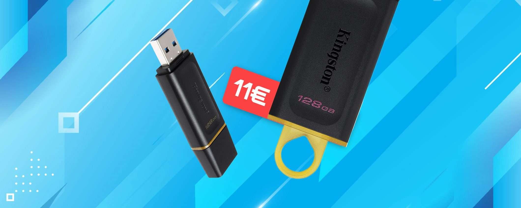 Chiavetta USB 128GB con anello portachiavi: bastano solo 11€ (-38%)