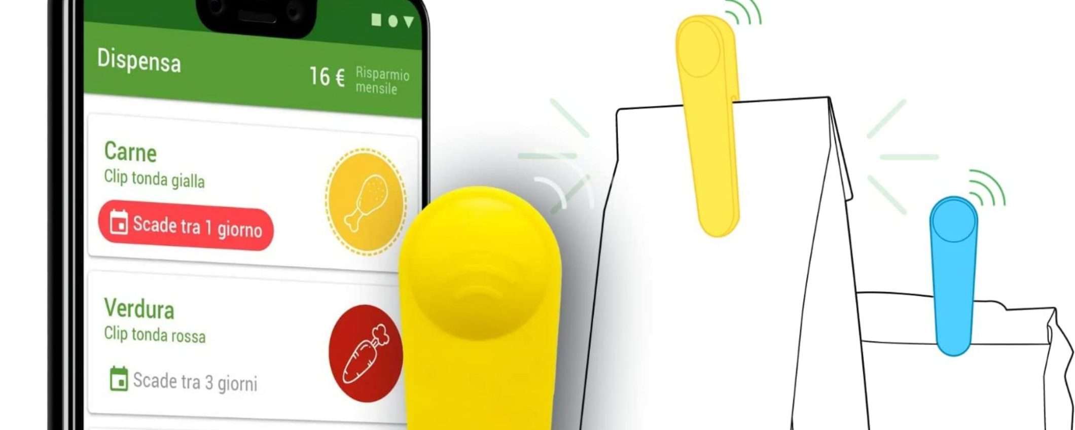 Basta cibi scaduti: la clip SMART ti ricorda le scadenze (4pz 14€)