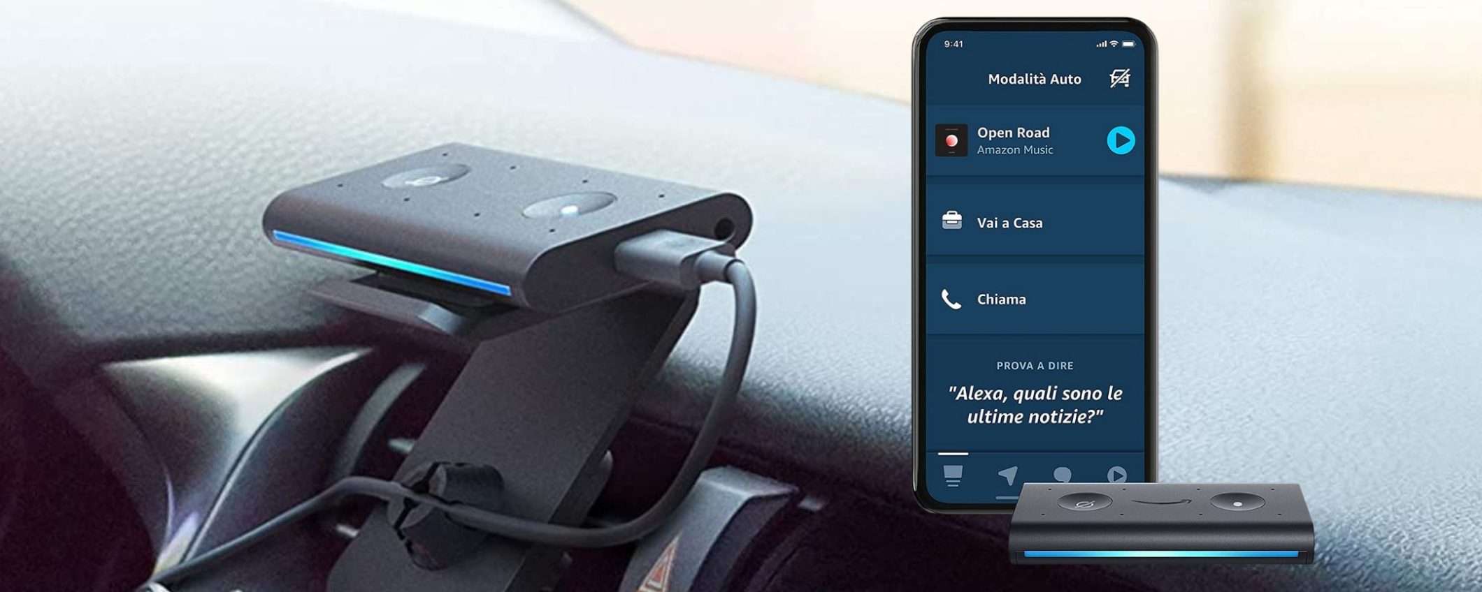 Echo Auto a 29€ (sconto 50%): 5 motivi per metterlo SUBITO in macchina