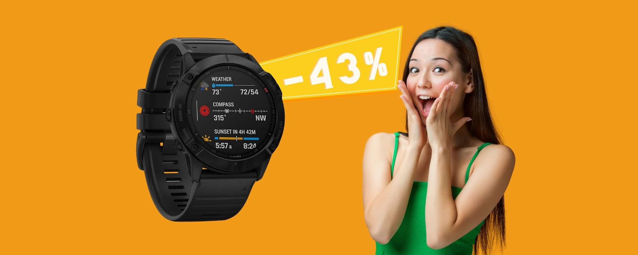 Garmin Fenix 6X PRO: il RE indiscusso degli smartwatch al 43%