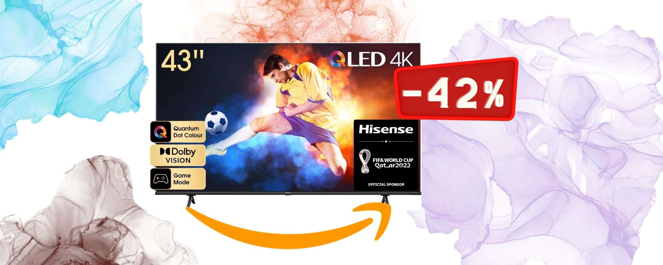 Hisense: Smart TV da 43 pollici a prezzo da SVENIMENTO (-42%)