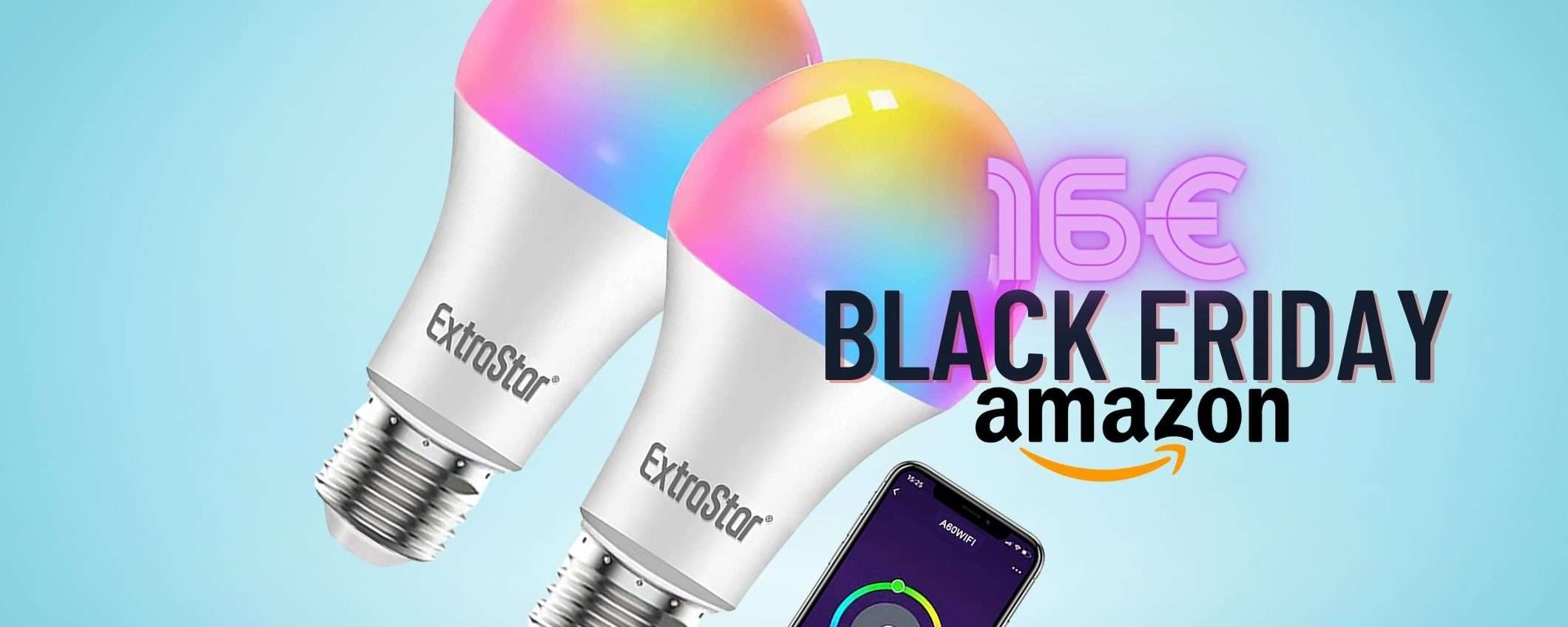 Lampadine LED Alexa e Google: 2 le porti a casa con 8€ l'una