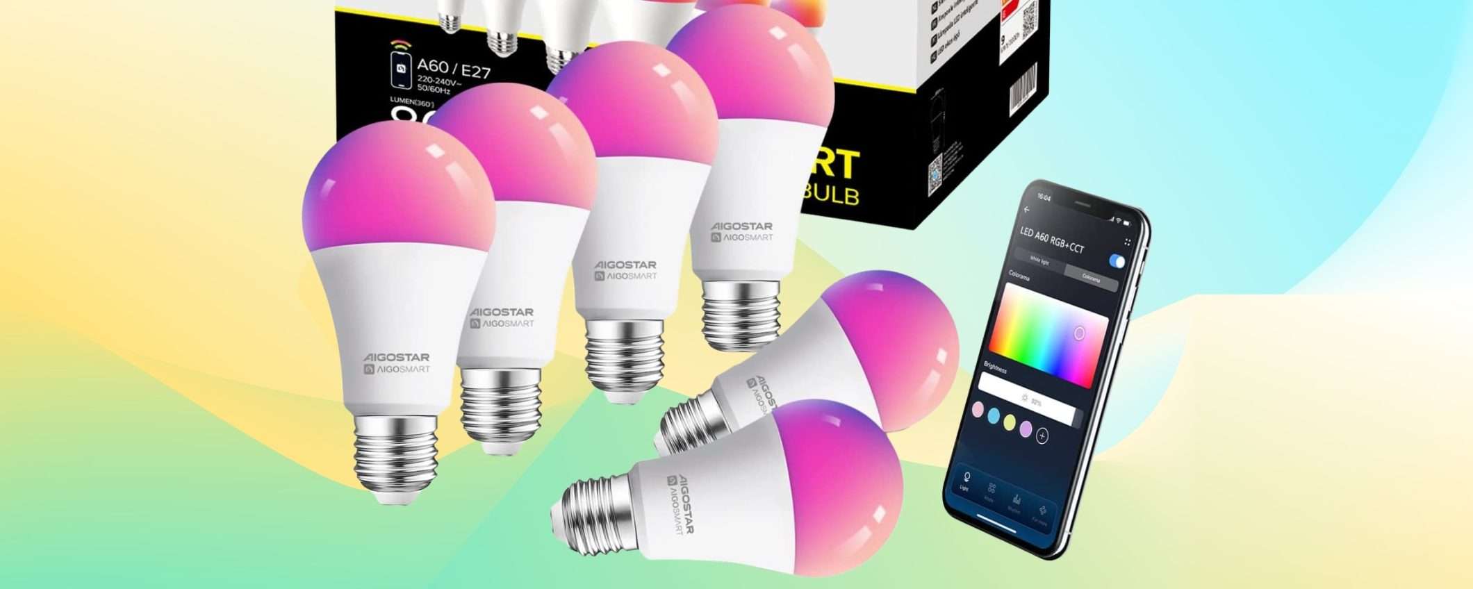 6 Lampadine SMART per Google e Alexa a prezzo ESAGERATO