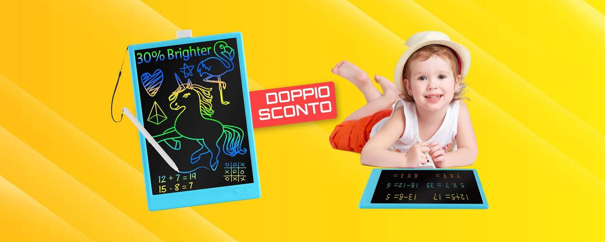 Lavagna LCD per bambini: dimentica gli inutili sprechi di carta (13€)