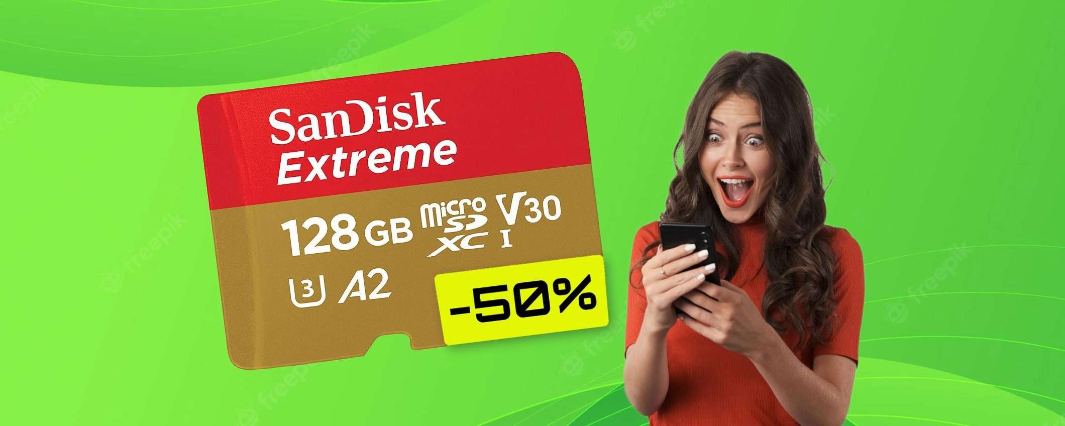 MicroSD 128GB a METÀ PREZZO: con 32€ porti a casa una vera BOMBA