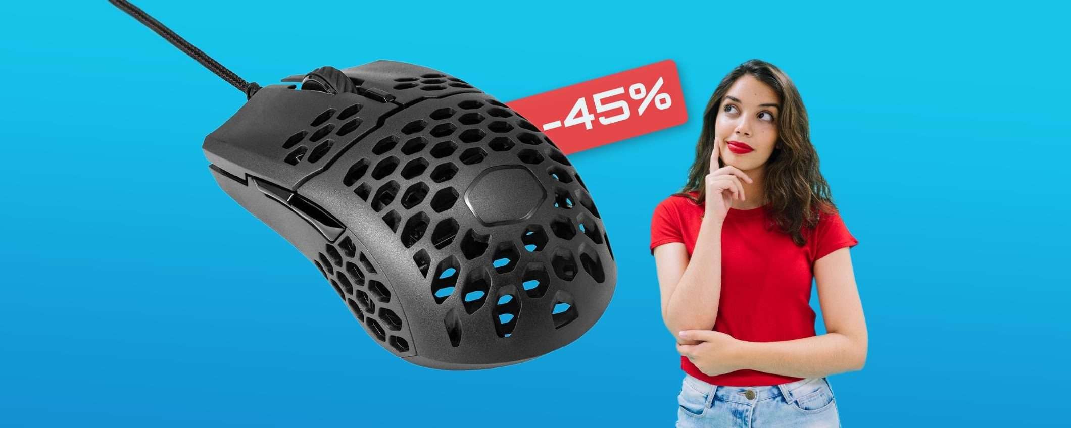 Mouse ideale per mani sempre ASCIUTTE: solo 27€ al Black Friday