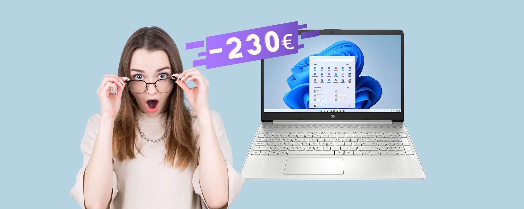 Portatile HP da 15,6 pollici con Ryzen 5 in SCONTO di 230€