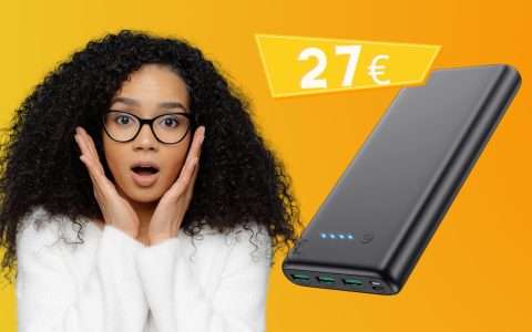 Power Bank con ricarica rapida e 3 uscite a 27€: BOMBA