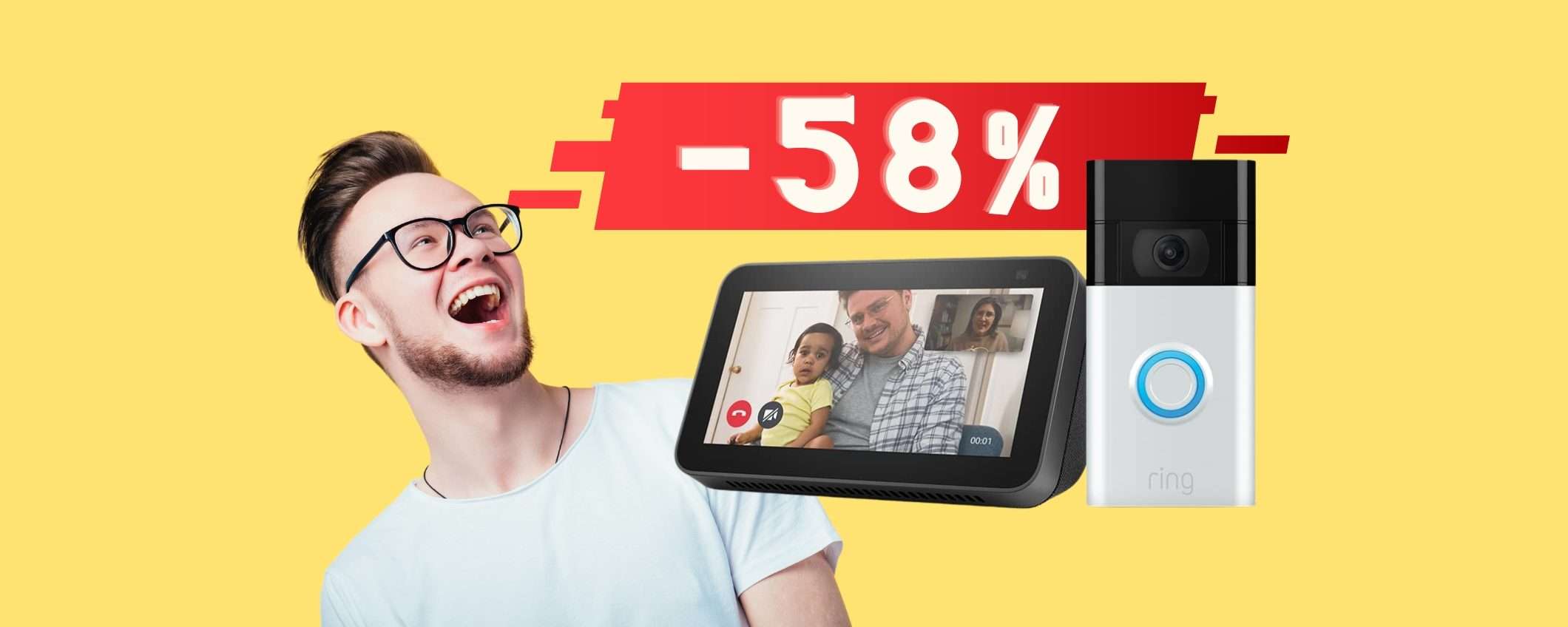 Ring Video Doorbell più Echo Show 5 al 58% in MENO