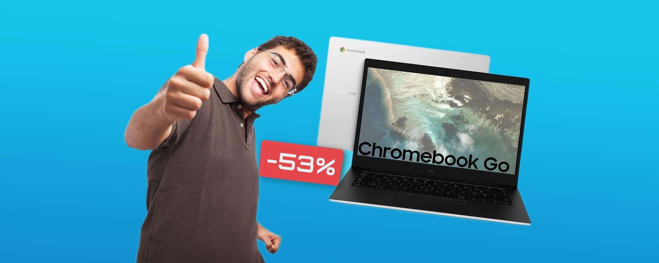 Chromebook Samsung ad appena 189€: FOLLE SCONTO del 53%