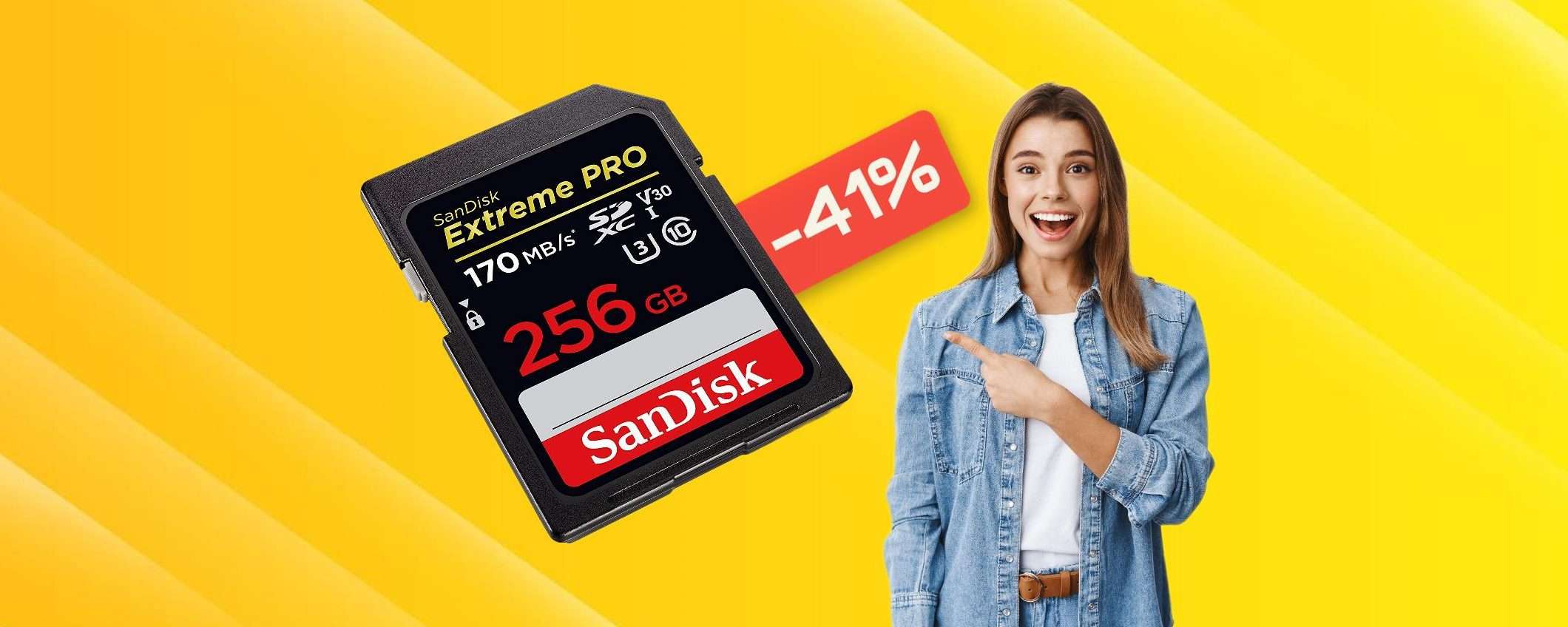 Scheda SD 256GB: questo SCONTO su Amazon non ritornerà (-41%)