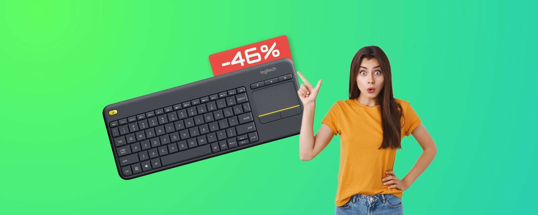 Tastiera Logitech che usi con PC e TV: solo 24€ al Black Friday