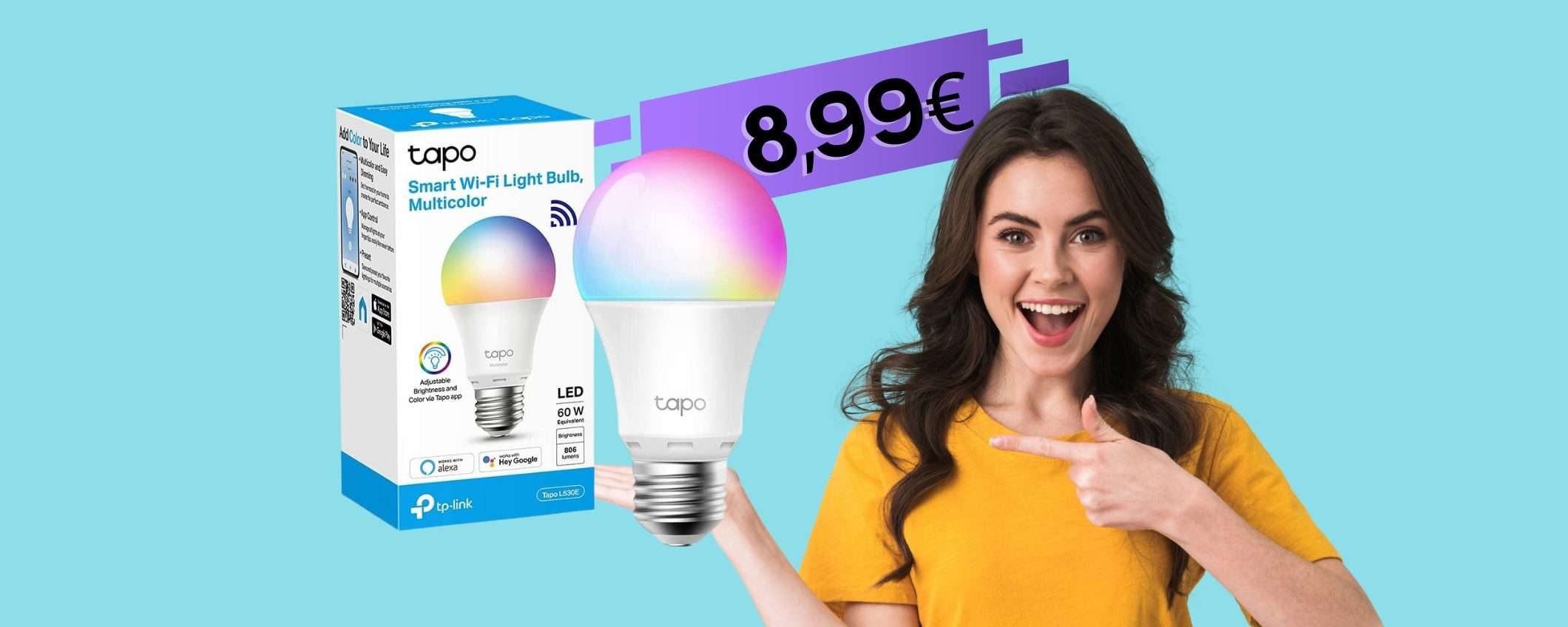 TP-Link: lampadina WiFi multicolore a 8,99€ su Amazon