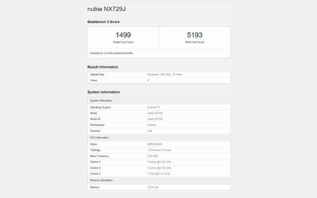 Red Magic 8 Pro Geekbench