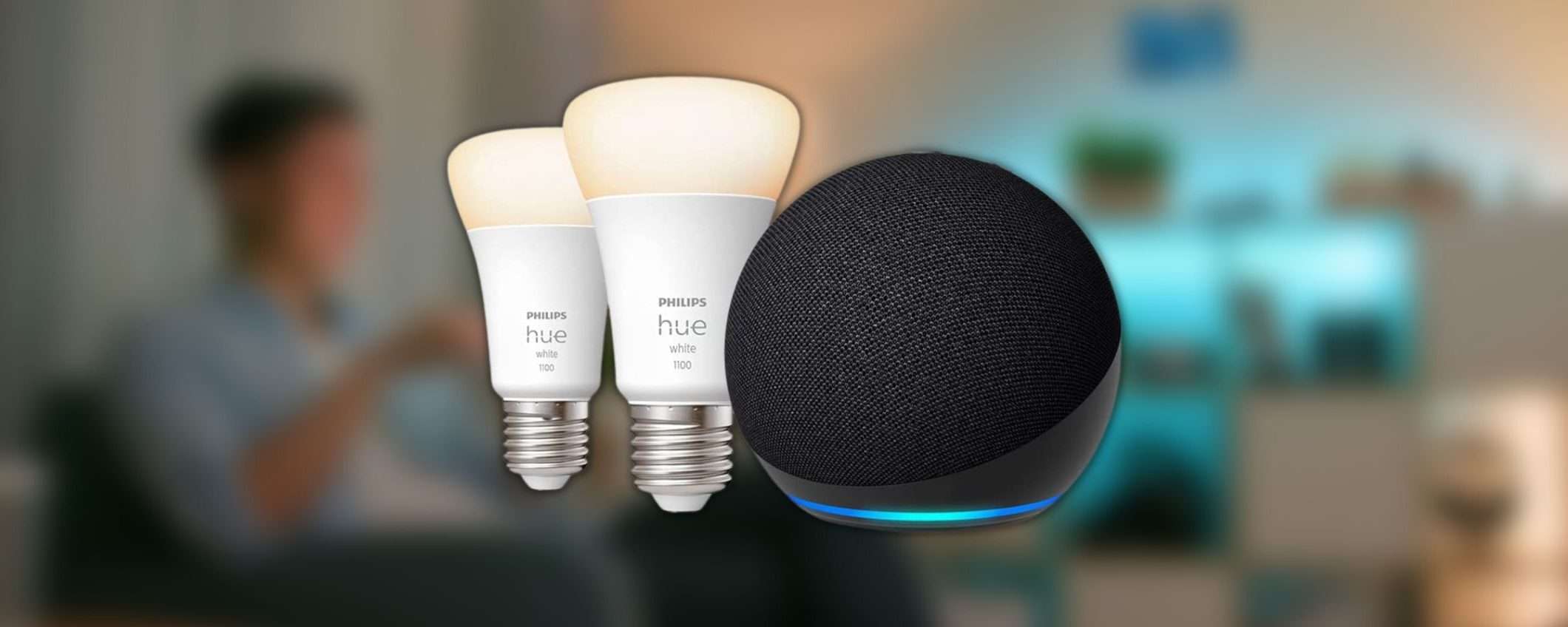 Nuovo Echo Dot con lampadine Philips Hue White: offerta assurda sul bundle