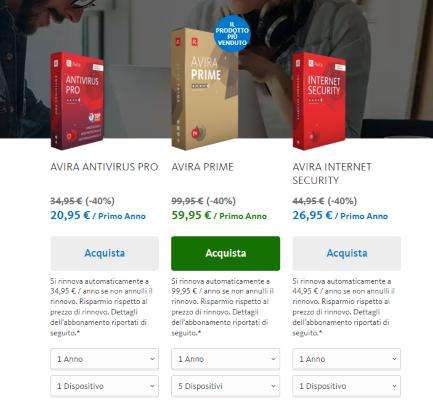 Offerte antivirus avira