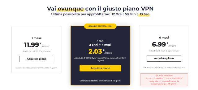 VPN Cyberghost promozione