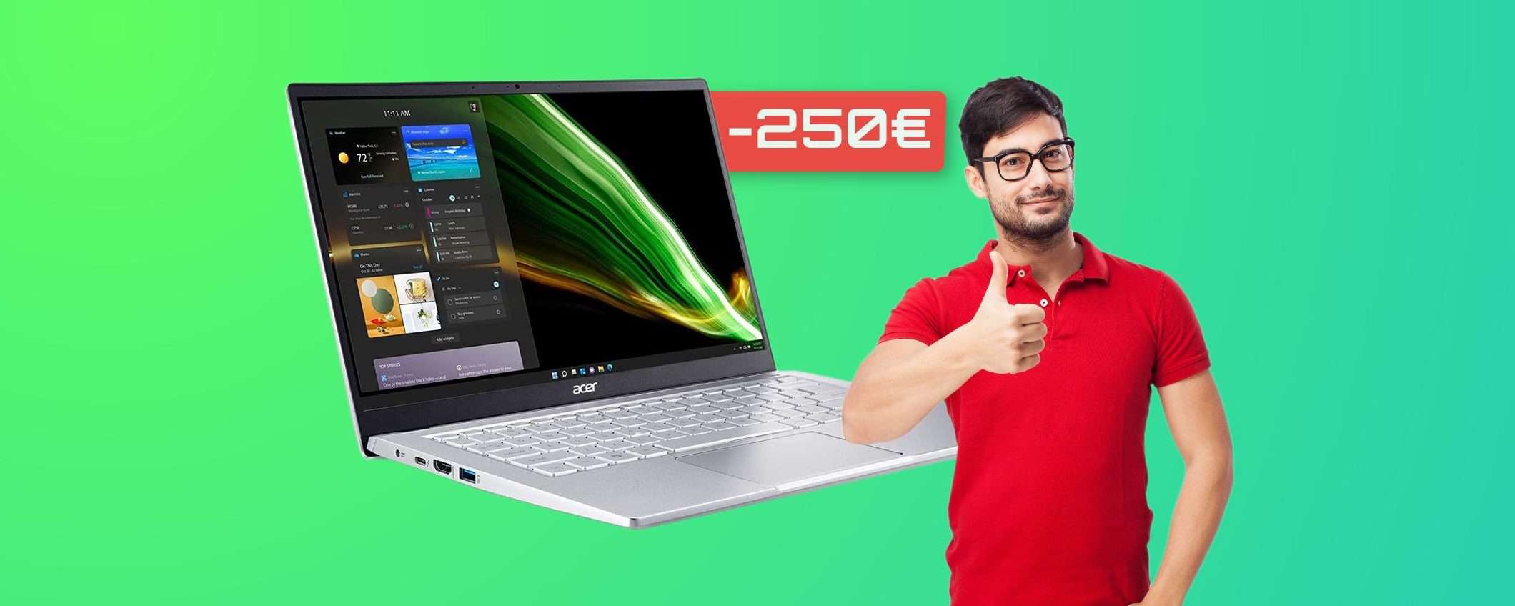 Acer Swift 3: a questo prezzo è un best buy clamoroso (SCONTO 250€)