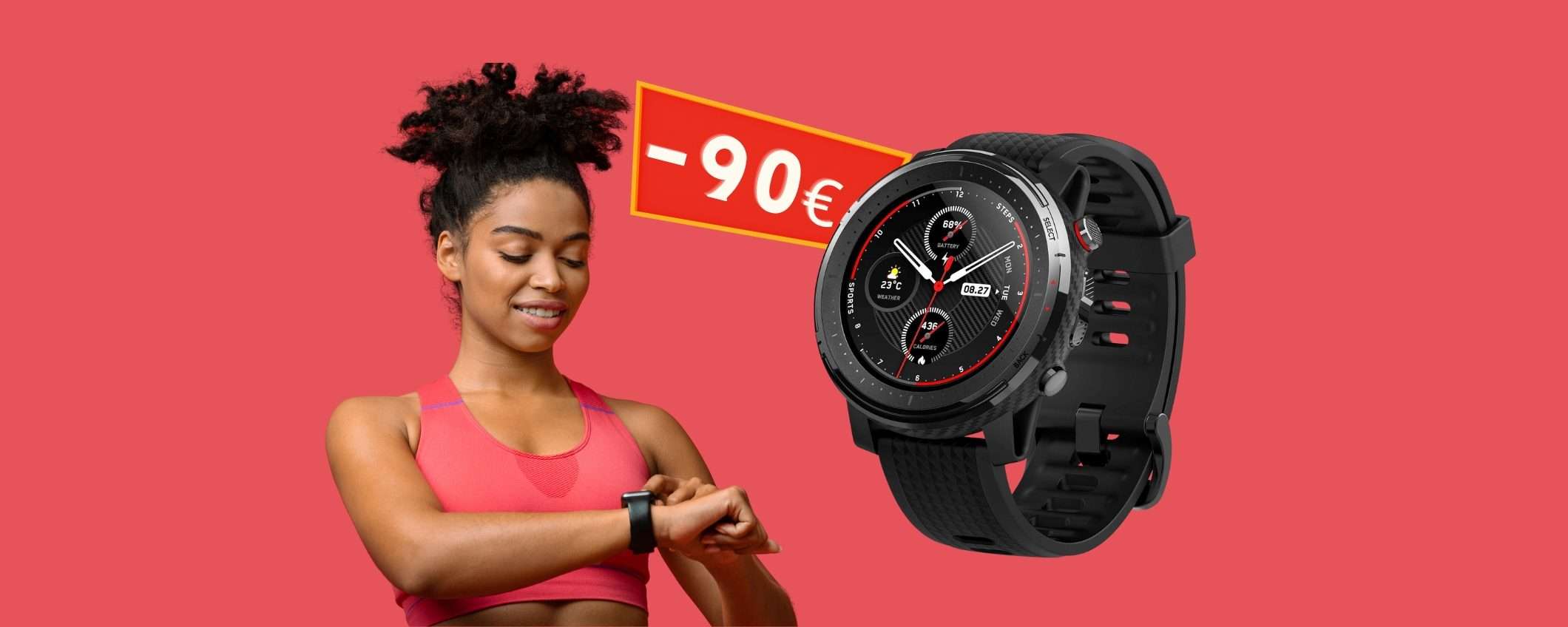 Amazfit Stratos 3 a prezzo SGRETOLATO su Amazon, 90€ di SCONTO