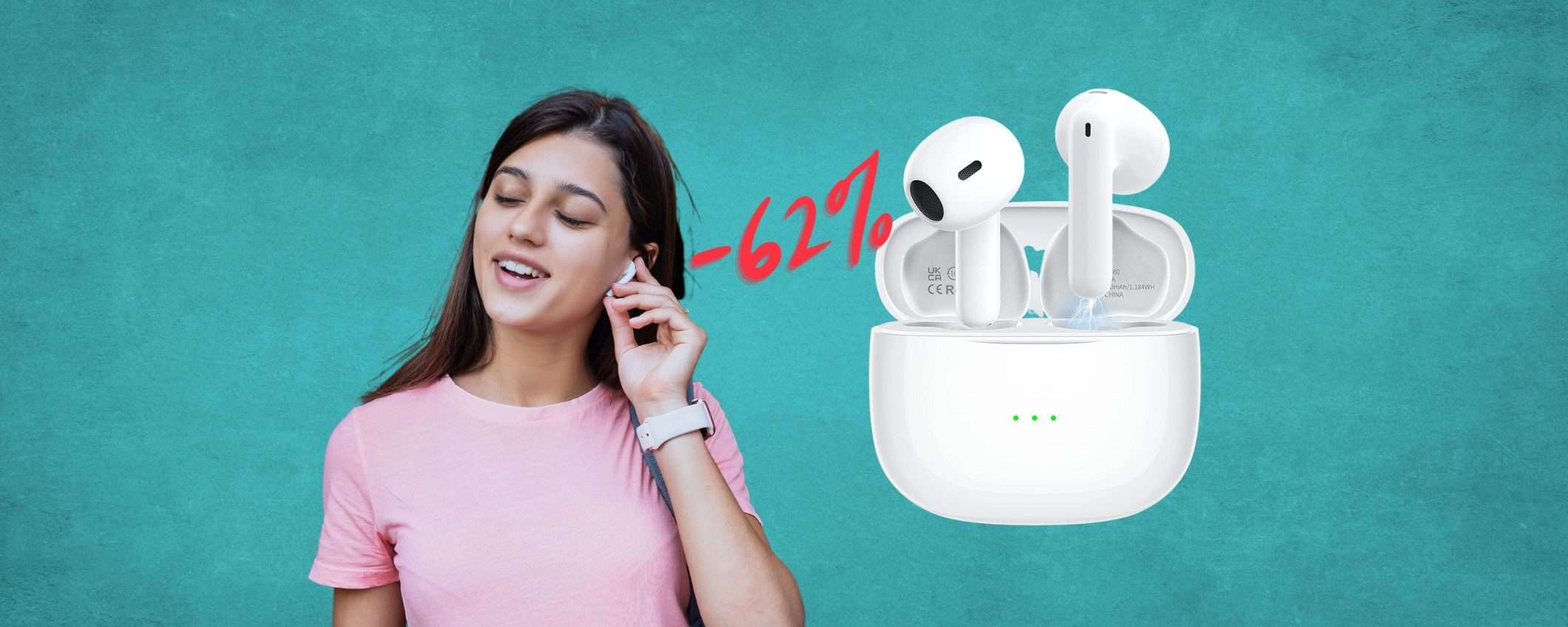 Auricolari Bluetooth come le AirPods ma a MENO di 20€ (Amazon)