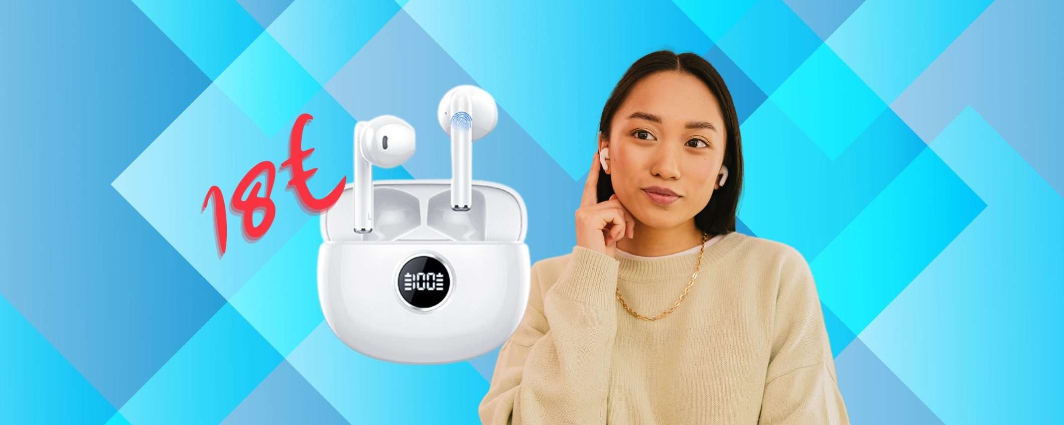 Auricolari wireless in-ear a prezzo BOMBA, circa 18€ e sono tuoi