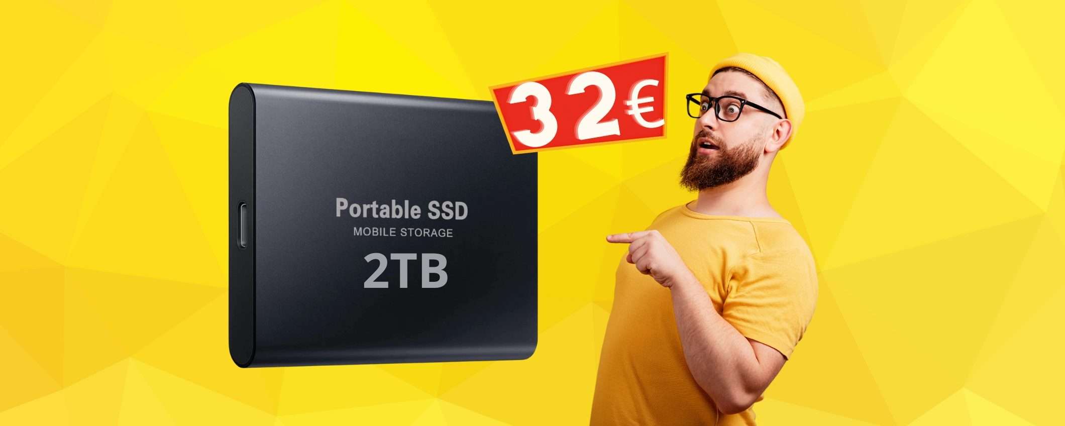 BOMBA Amazon: SSD portatile da 2TB a circa 32€