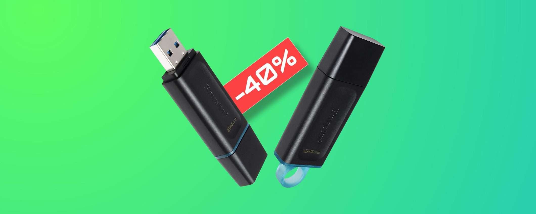 Chiavetta USB 64GB: non esiste di meglio con appena 5€ (SCONTO 40%)