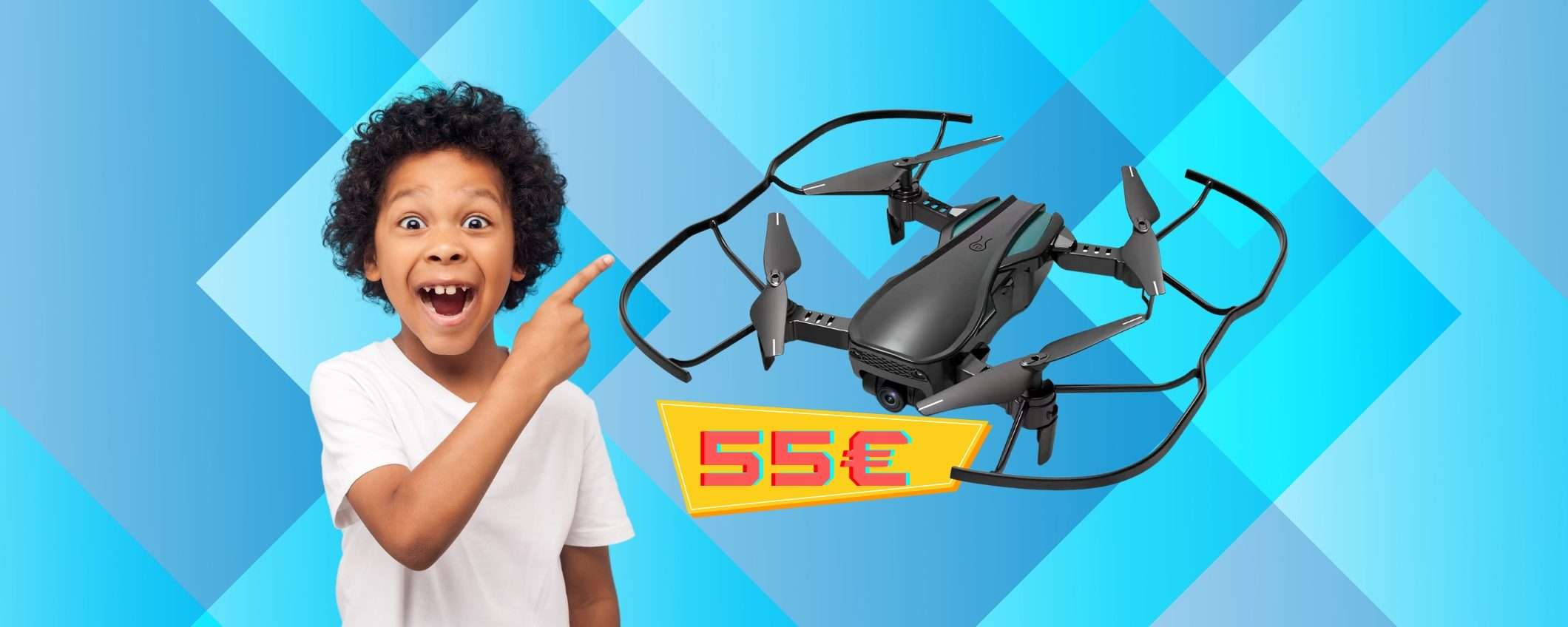 Drone con telecamera SPETTACOLARE in SCONTO su Amazon a 55€