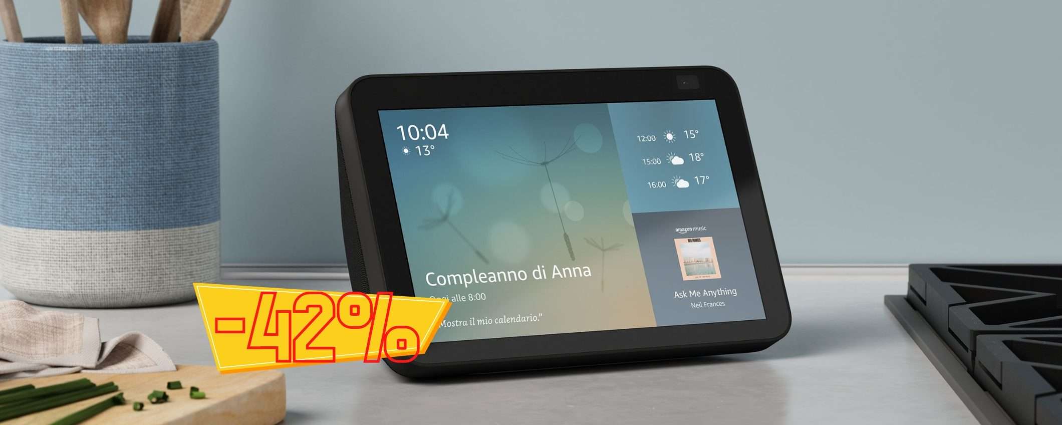 Echo Show 8 a prezzo BOMBA su Amazon (-42%)