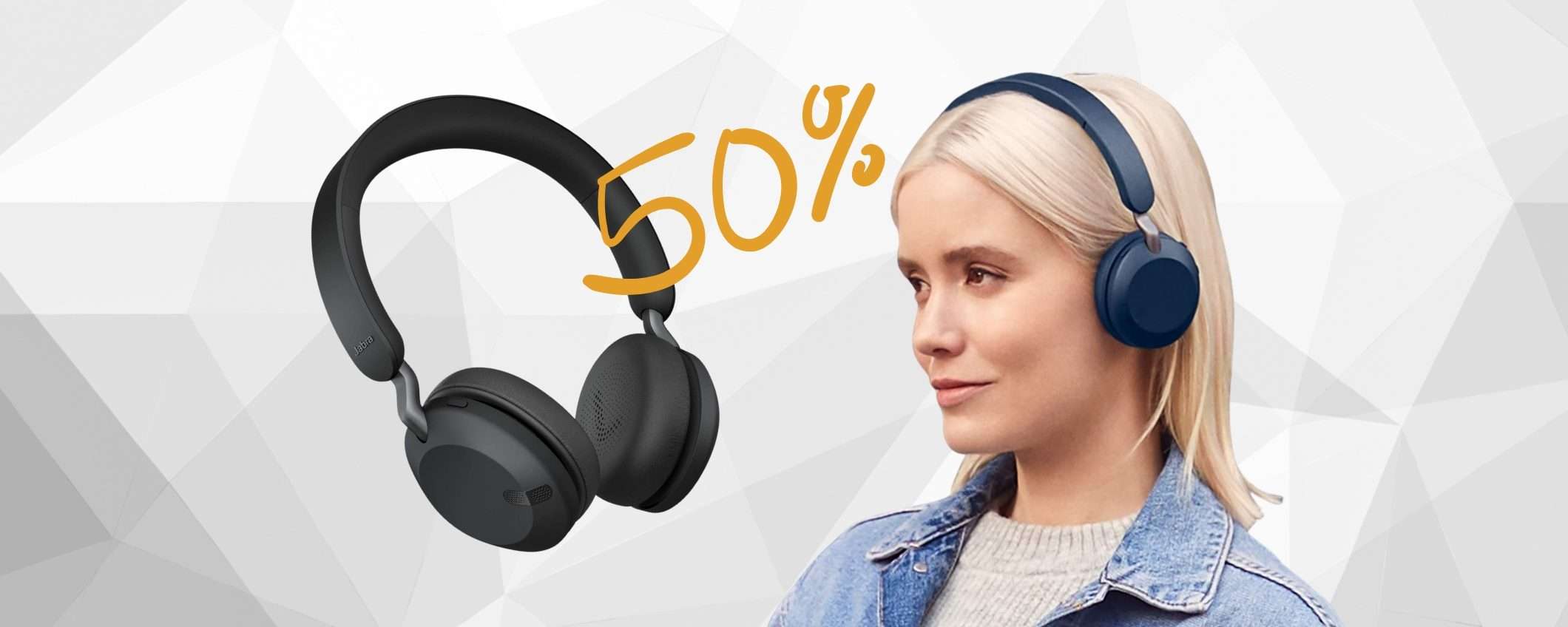 Jabra Elite 45h: cuffie wireless MERAVIGLIOSE al 50% in MENO