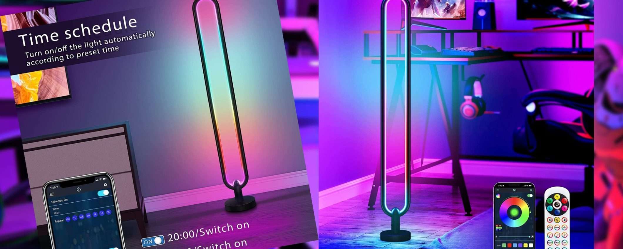 Amazon FUORI TUTTO: 32€ per la magnifica lampada SMART da terra multicolore