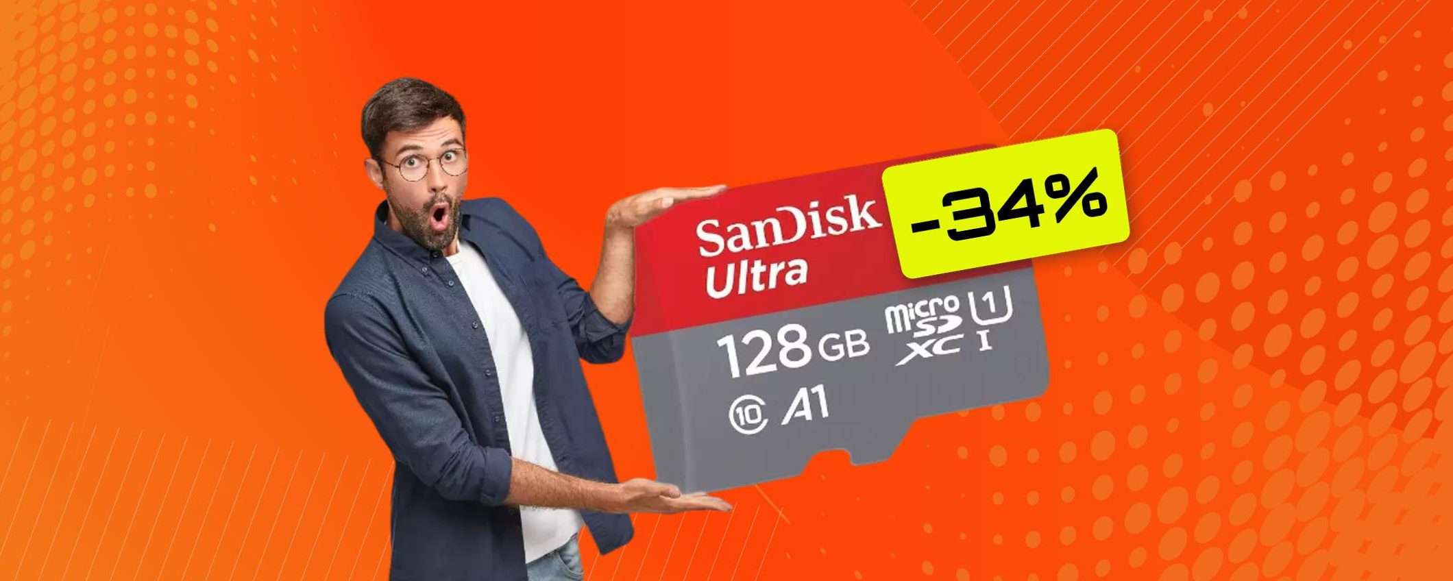 MicroSD 128GB ad appena 19€ su Amazon: veloce e SCONTATISSIMA