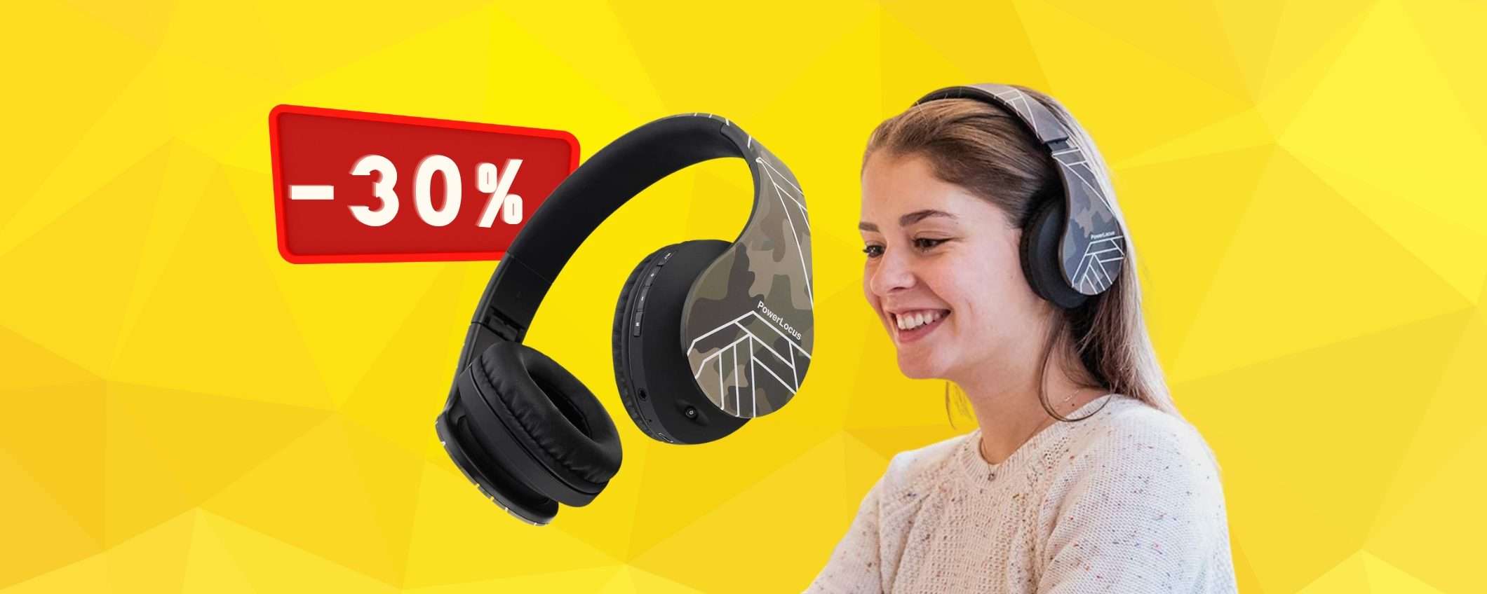 PowerLocus: cuffie Bluetooth ESAGERATE a prezzo WOW (-30%)