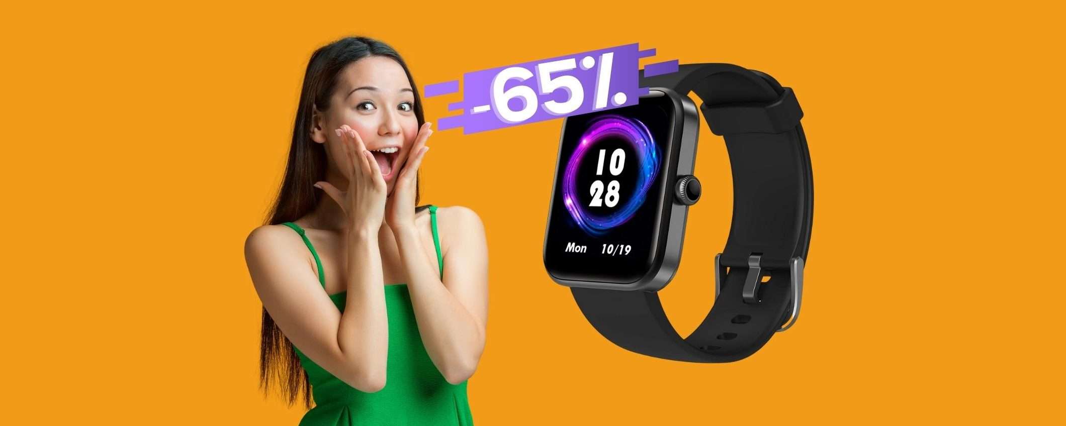 Smartwatch impermeabile, dura 10 giorni: COUPON segreto ed è tuo a 15€